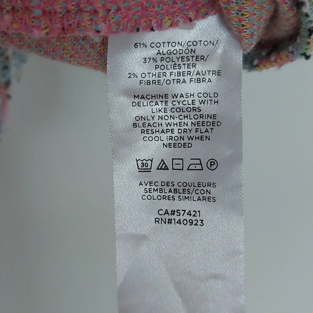 LOFT Textured Puff Sleeve Woven Short Sleeve Blouse Small - Picture 6 of 6